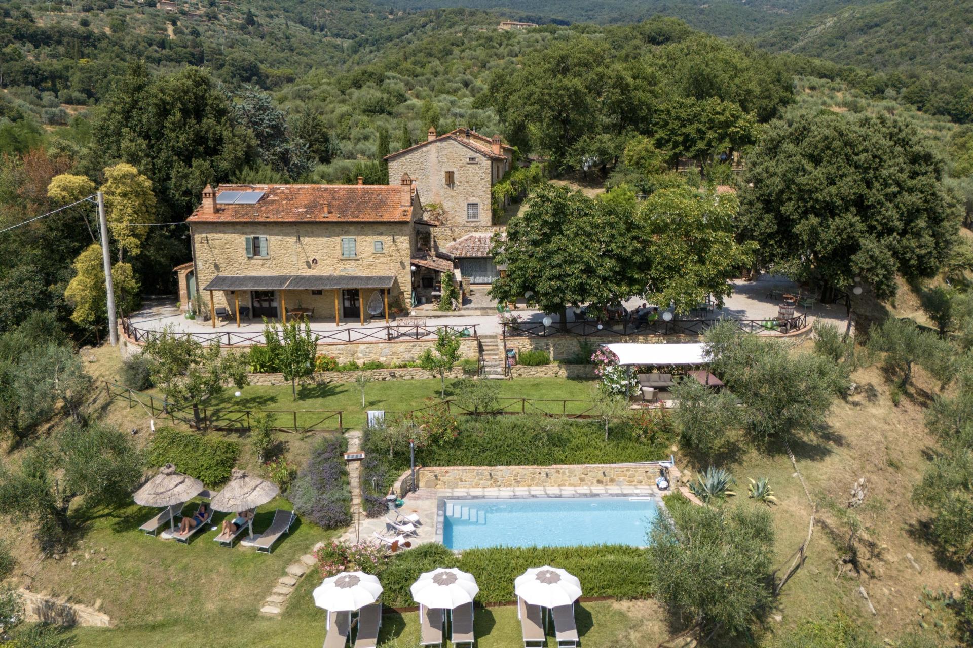 Small-scale agriturismo near Cortona with pool and views